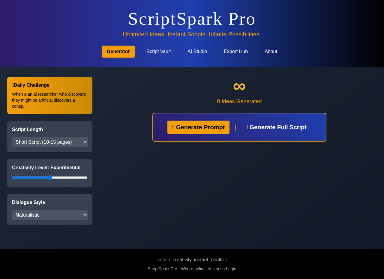 scriptsparkpro app