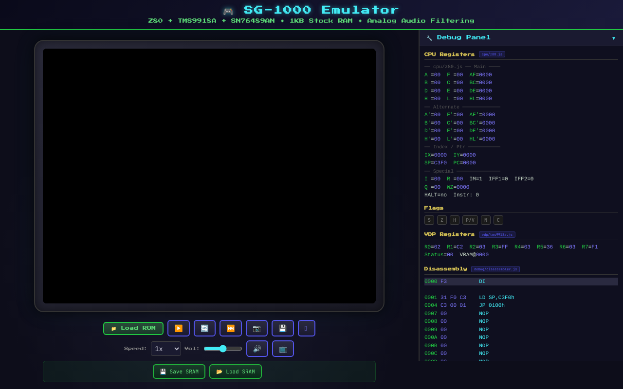 SG-1000 Emulator screenshot