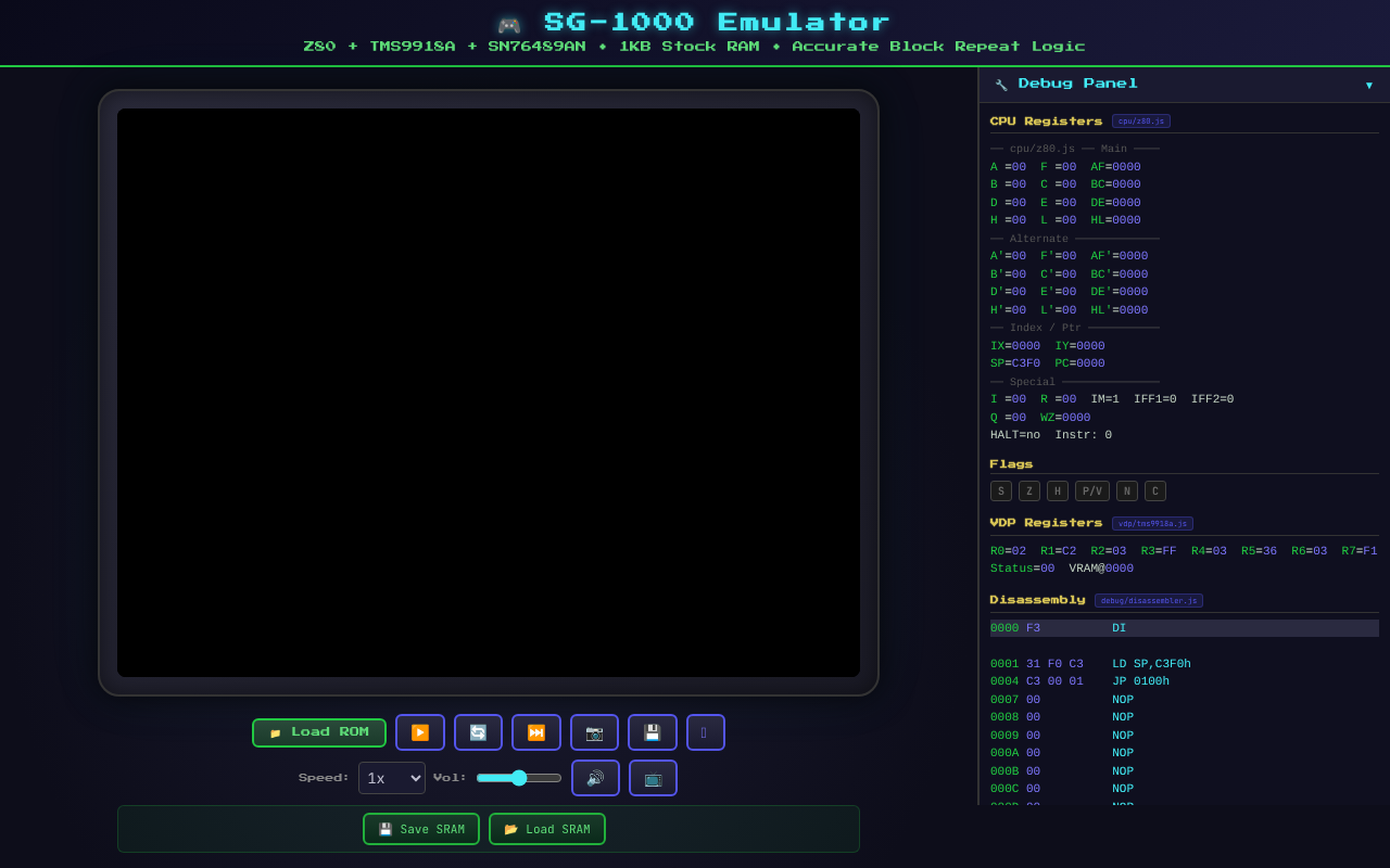 SG-1000 Emulator screenshot
