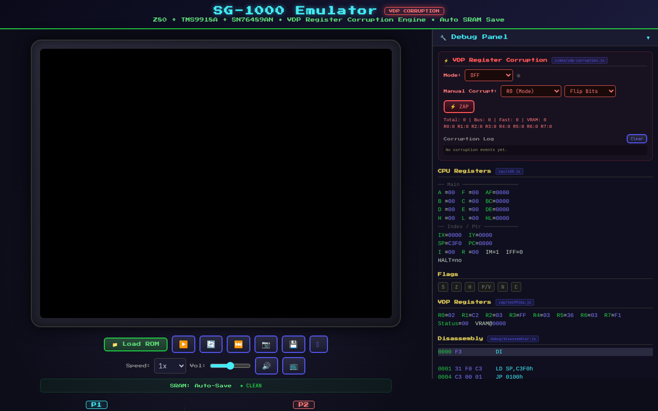 SG-1000 VDP Corrupt screenshot