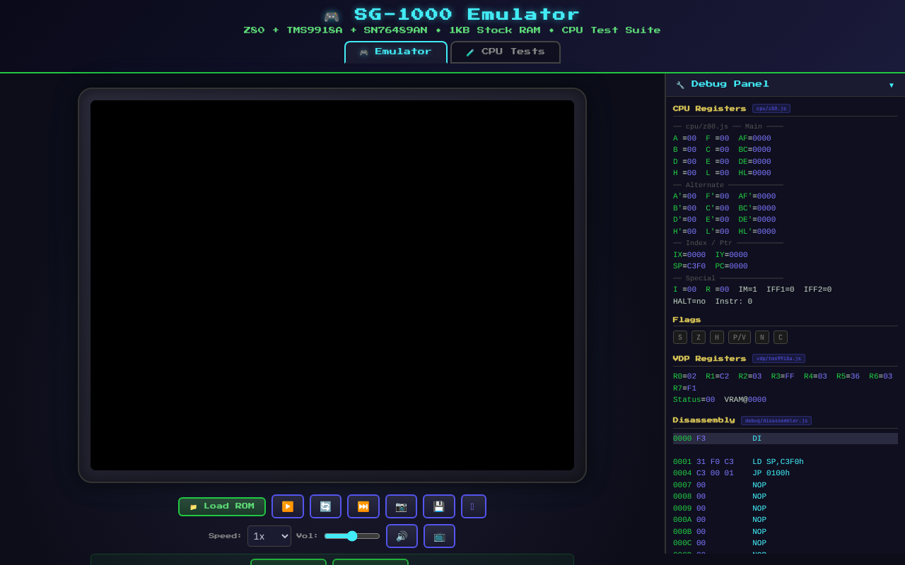 sg1000-z80-tests app