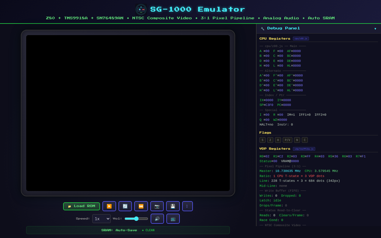 SG-1000 Emulator screenshot