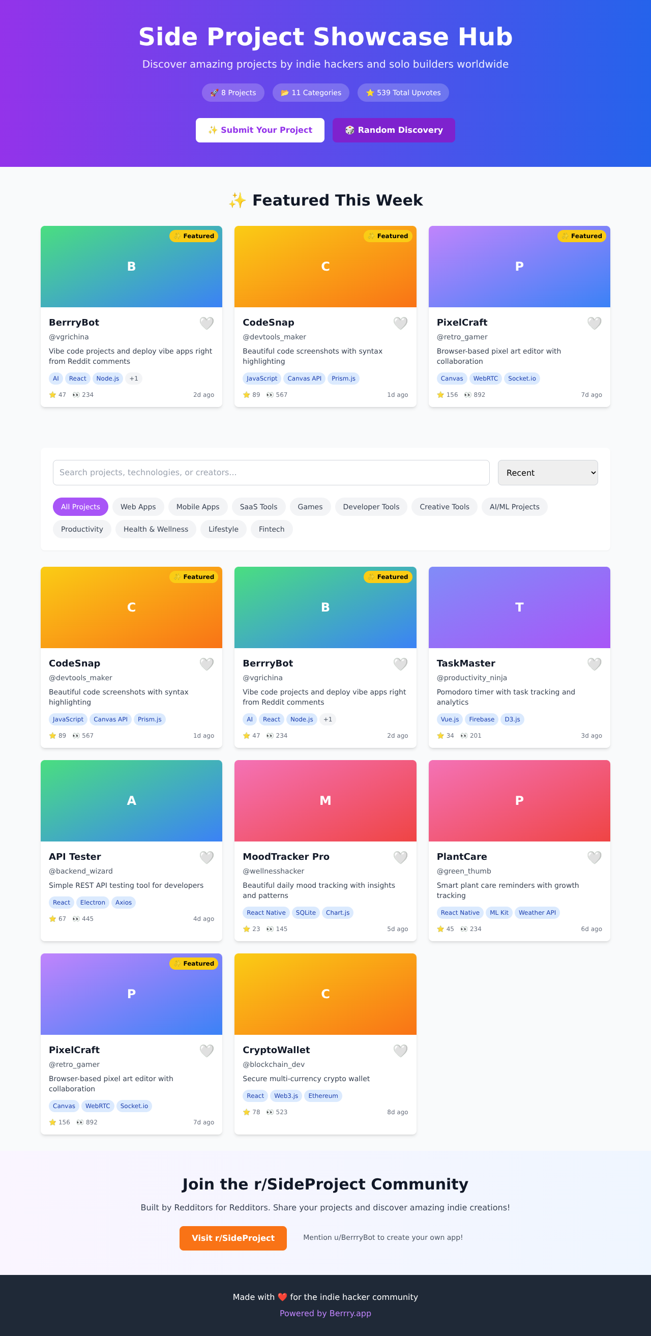 sideprojects app