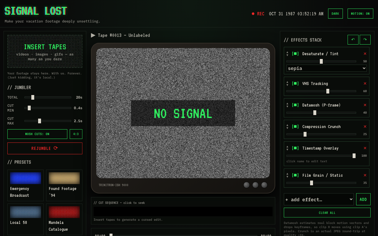 signal-lost-analog app