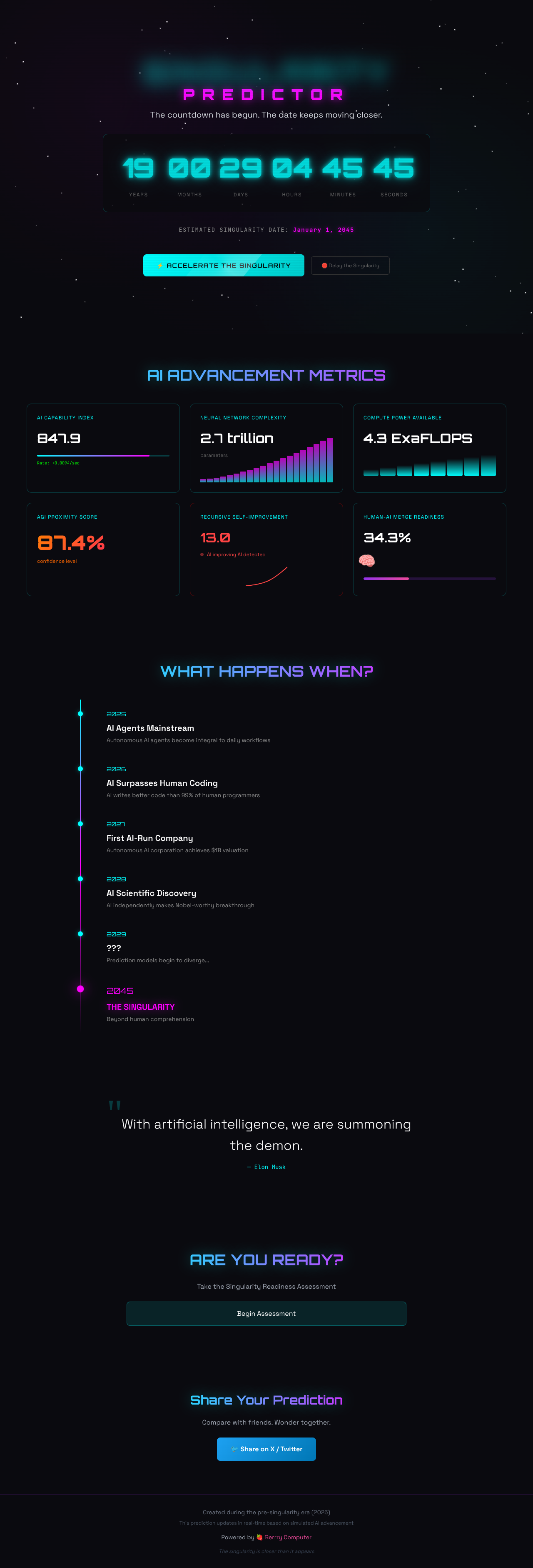 Singularity Predictor screenshot