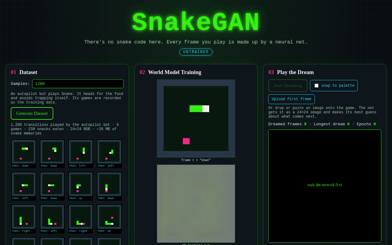 SnakeGAN screenshot