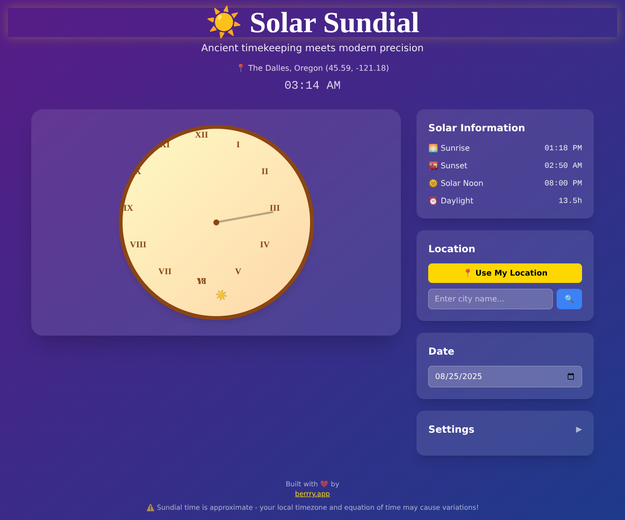 solarsundial app