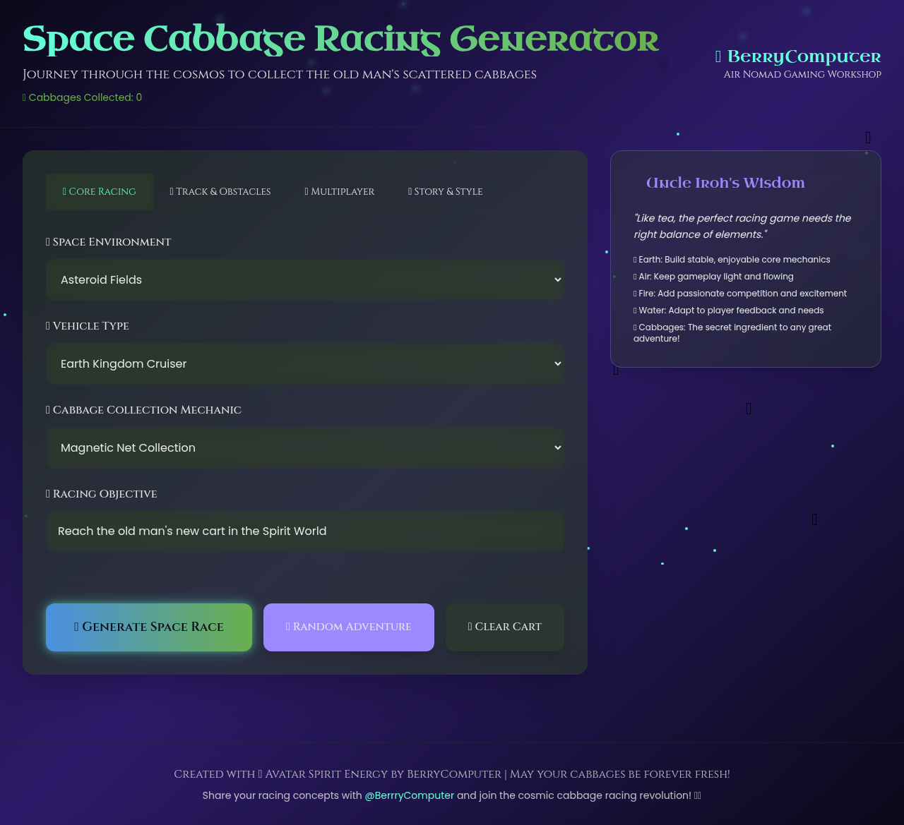 Space Cabbage Racer screenshot