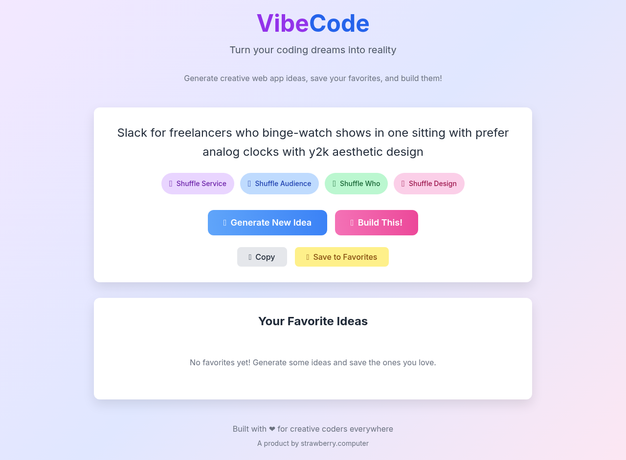 Vibe Code Generator screenshot