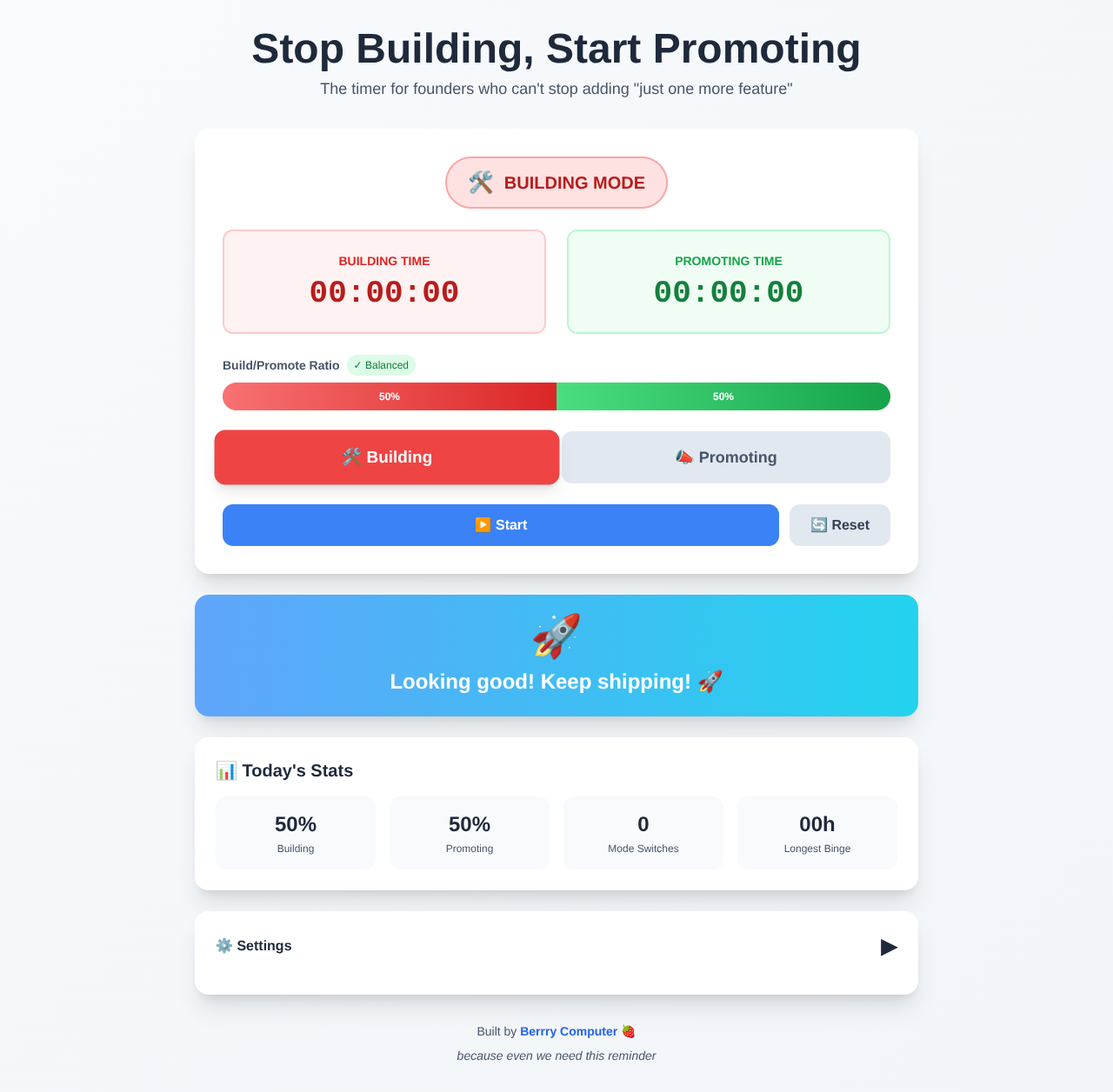 stopbuilding app