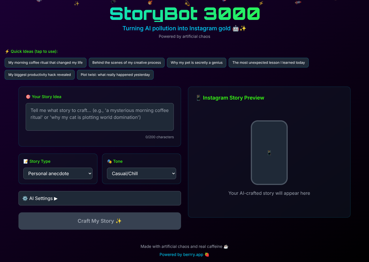 StoryBot 3000 screenshot