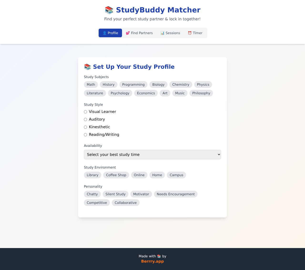 studymatcher app