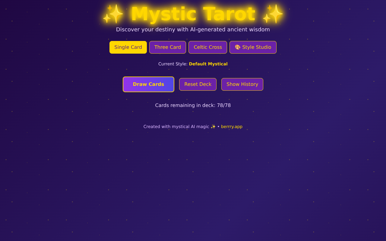 Mystic Tarot Studio screenshot