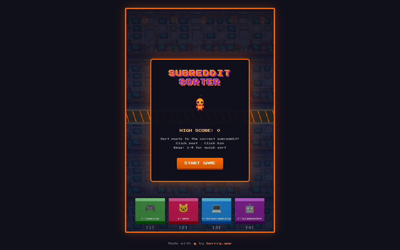 Subreddit Sorter screenshot