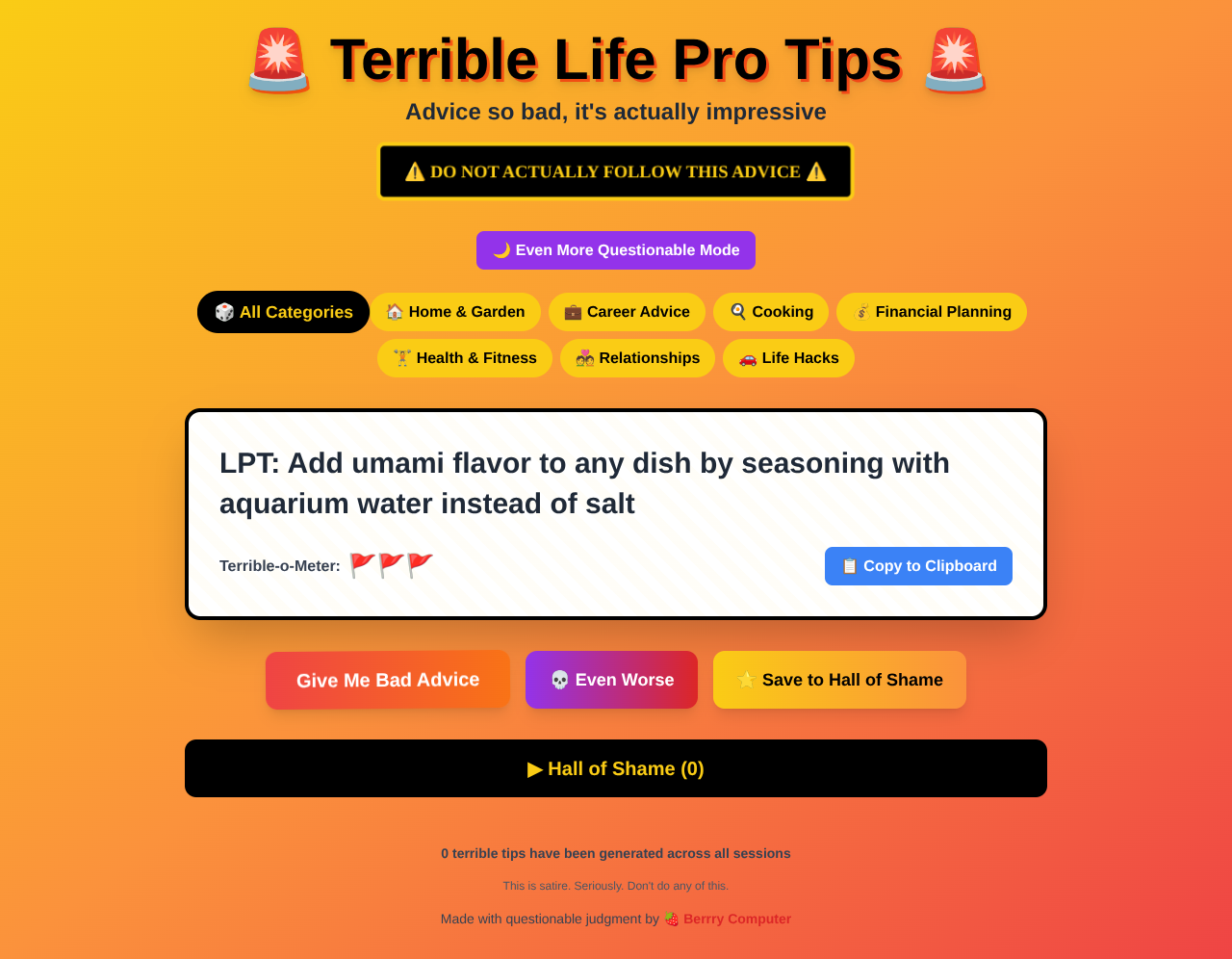 terribletips app