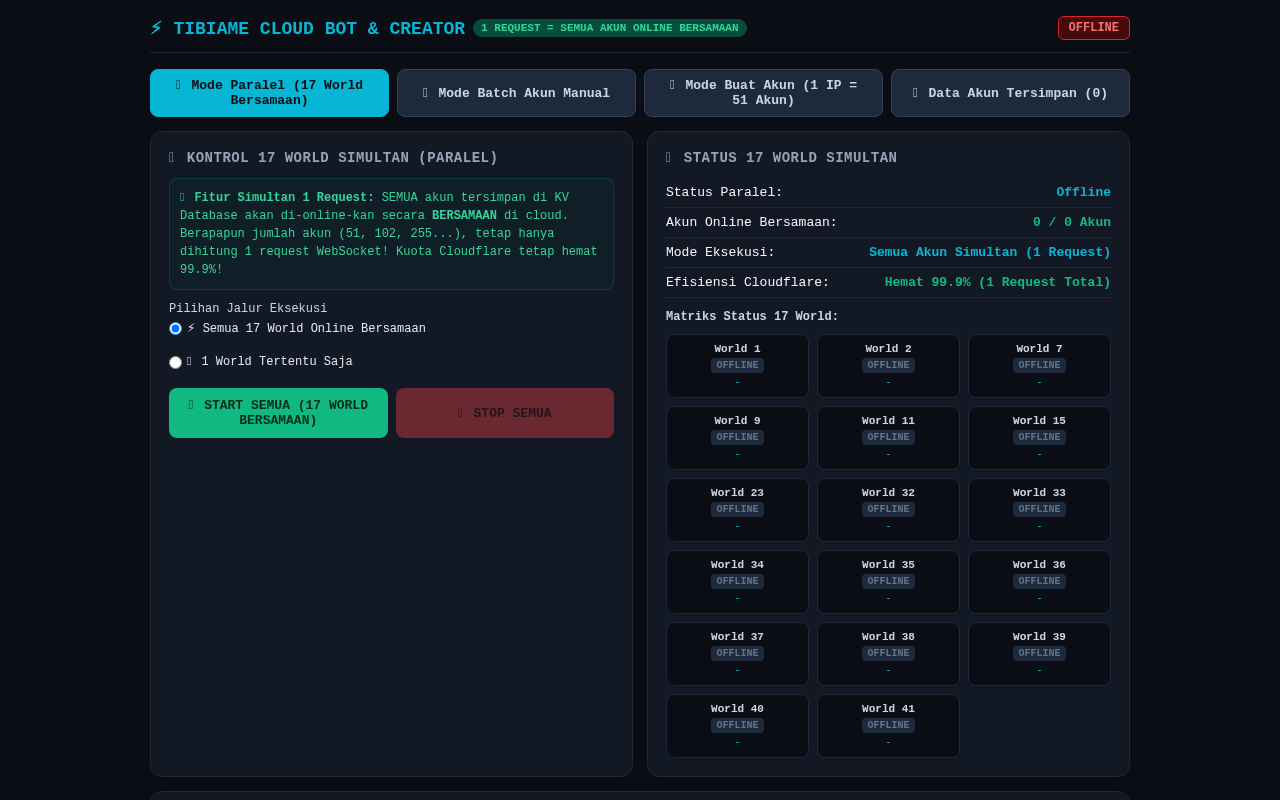 TibiaME Cloud Bot & Creator screenshot