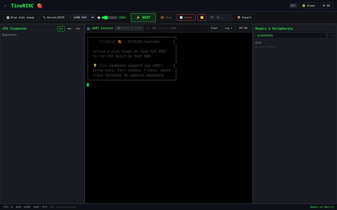 TinyRISC Emulator screenshot