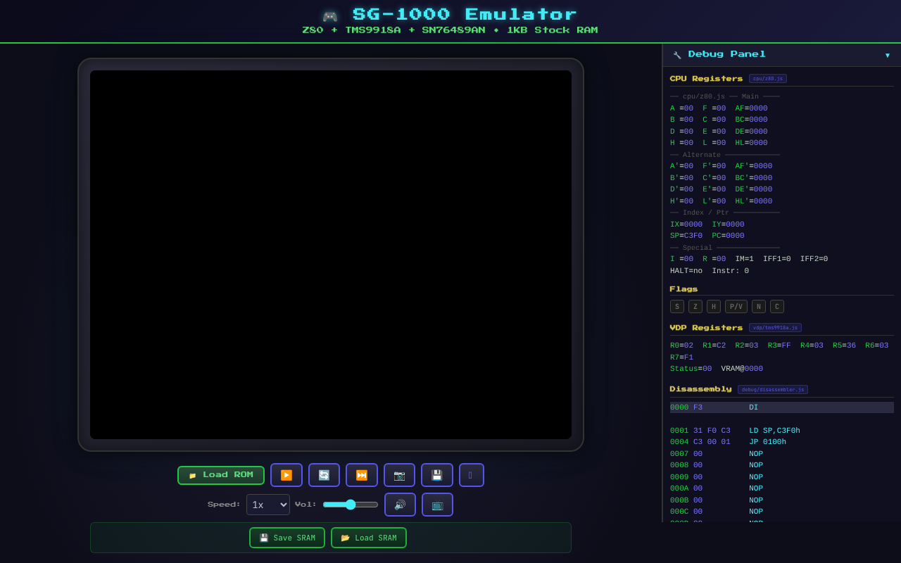 SG-1000 Emulator screenshot