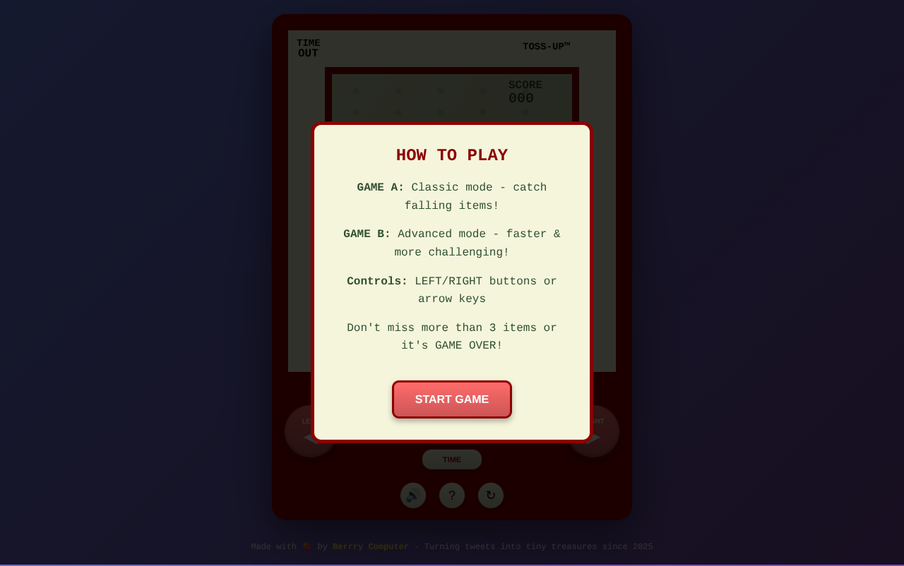 Retro LCD Toss-Up screenshot
