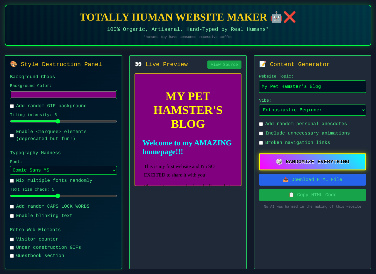 totallyhumanweb app