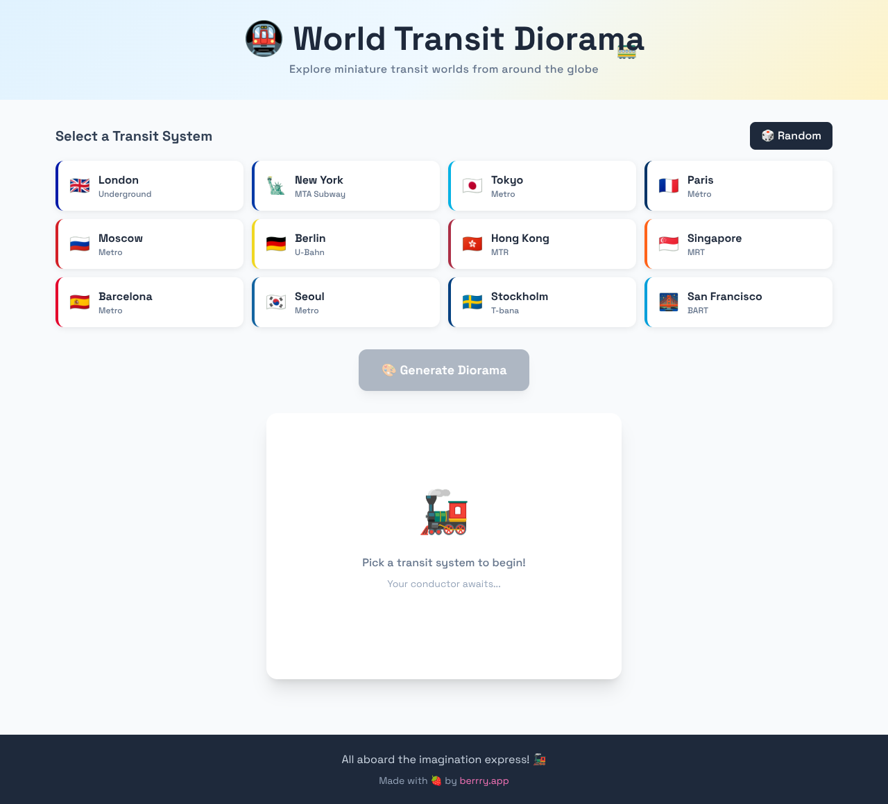 transitdiorama app