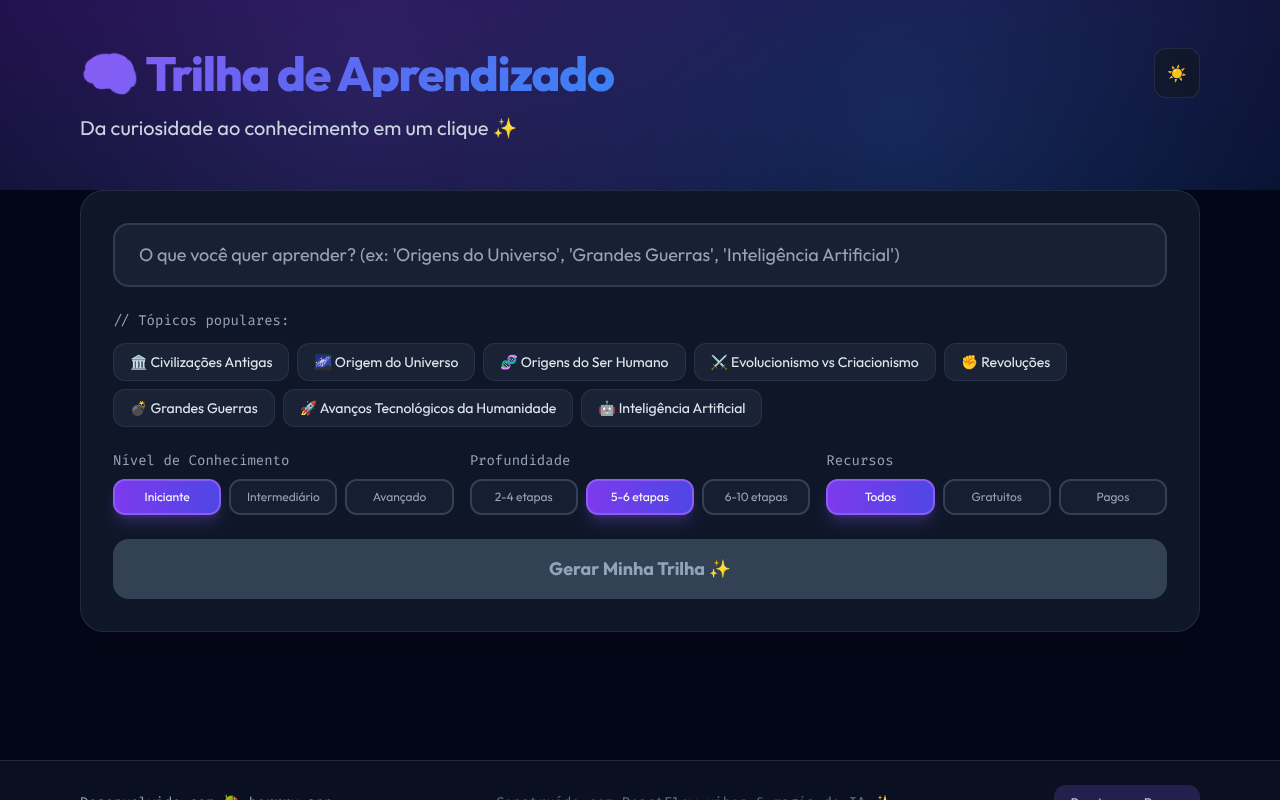 Trilha de Aprendizado screenshot