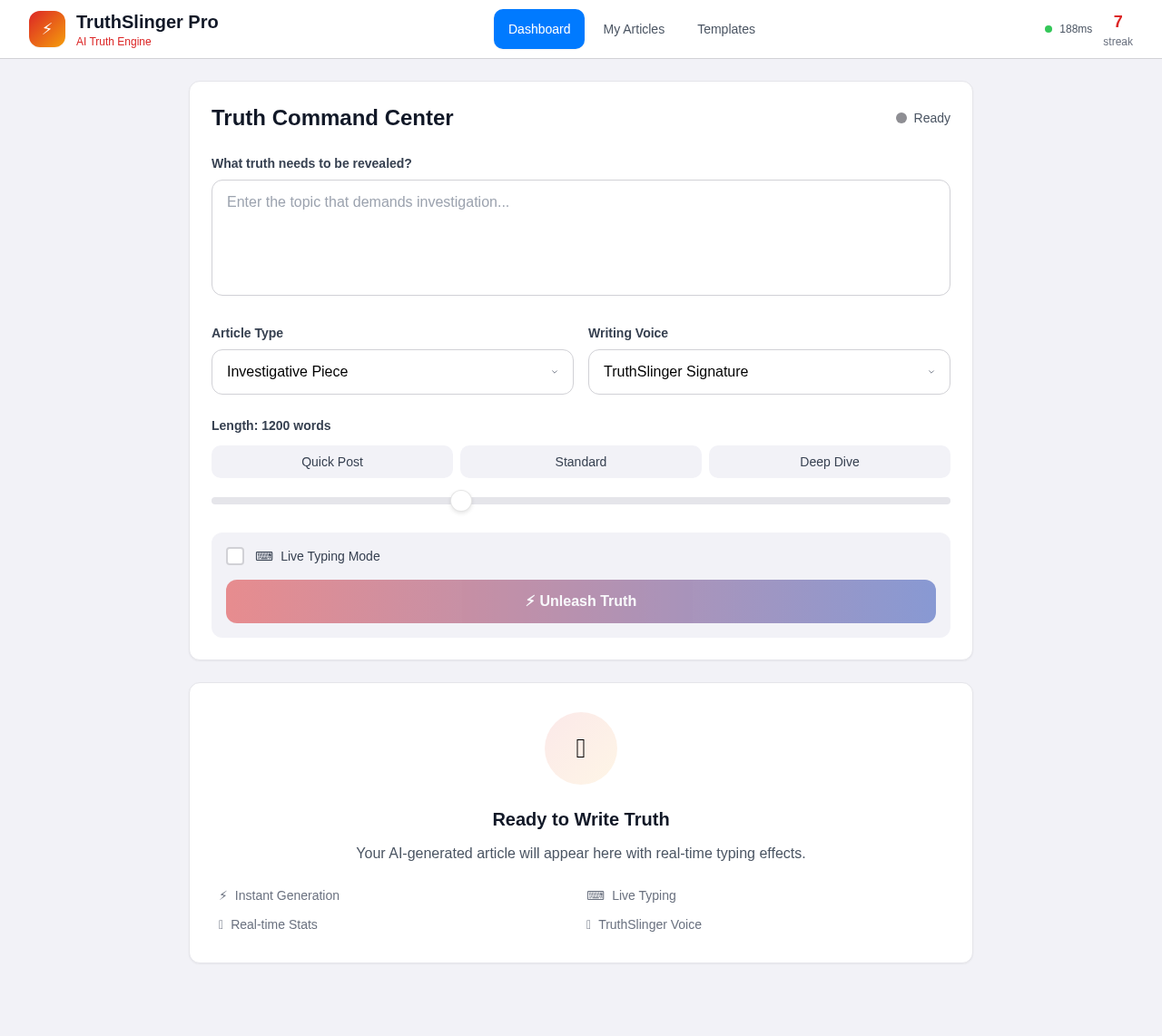 TruthSlinger Pro screenshot