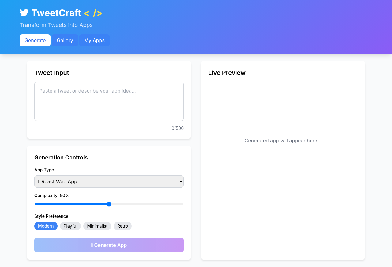 TweetCraft Generator screenshot
