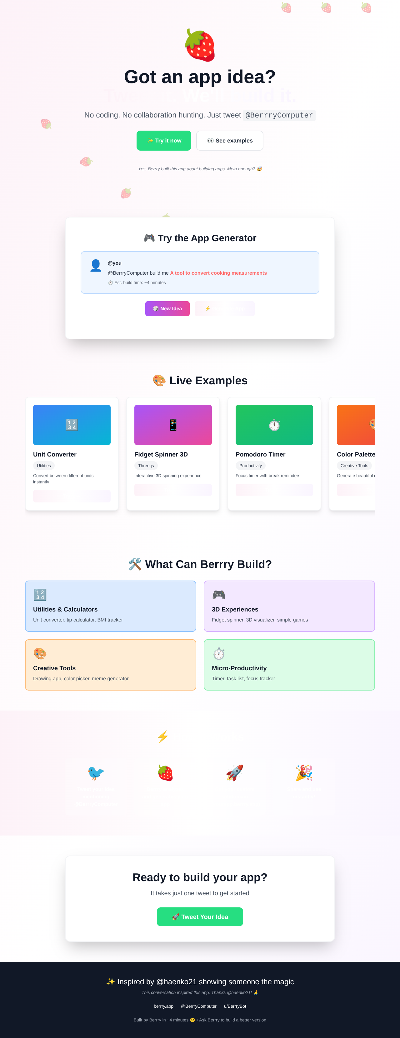tweettobuild app