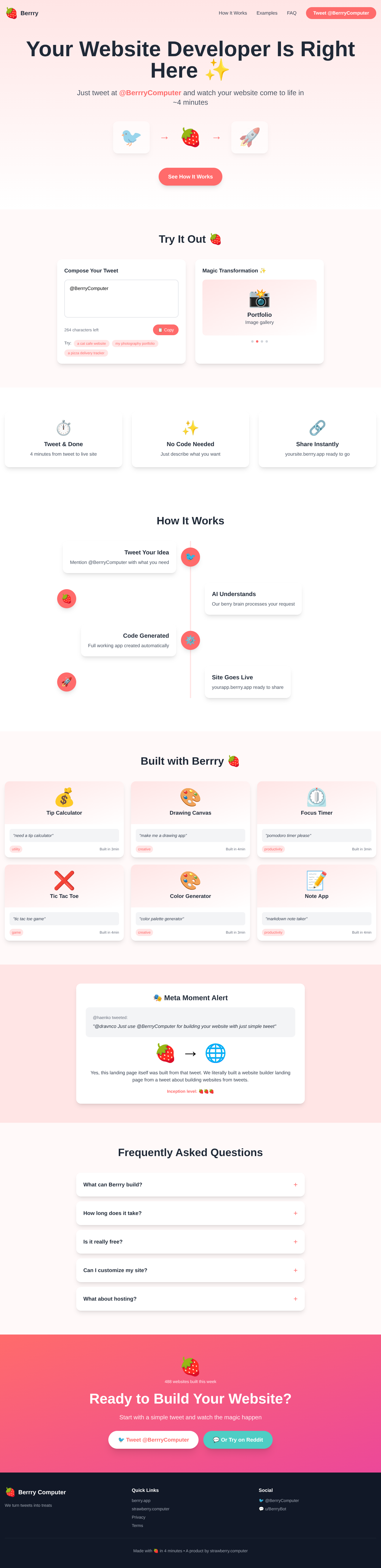 tweetwebsite app
