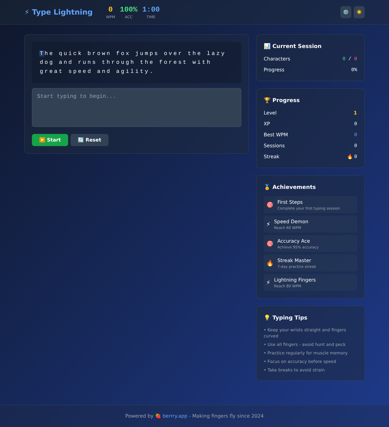 typelightning app