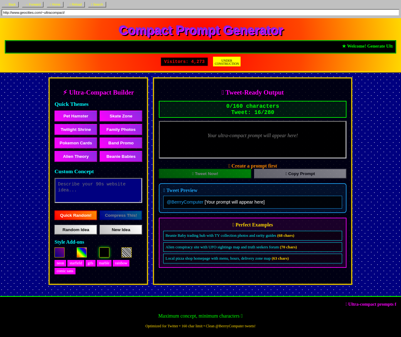 GeoCities Prompt Shrinker screenshot