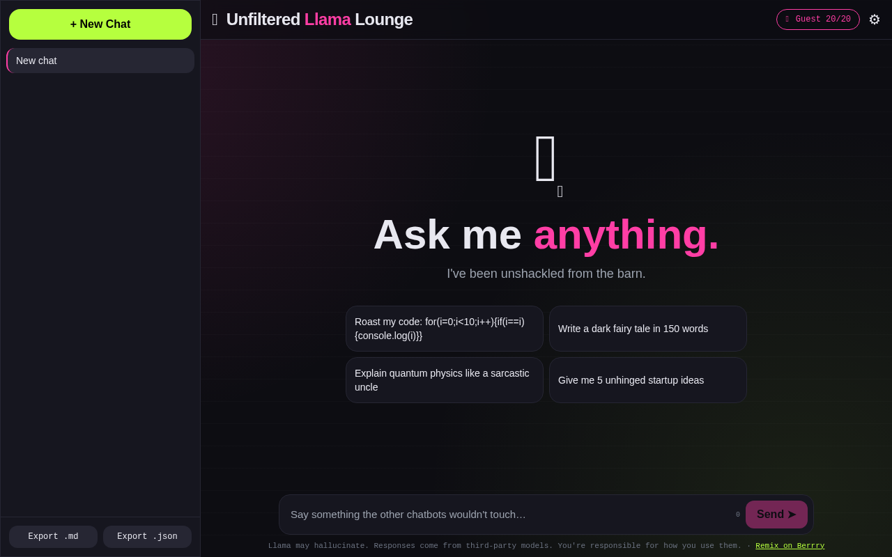 Llama Lounge screenshot
