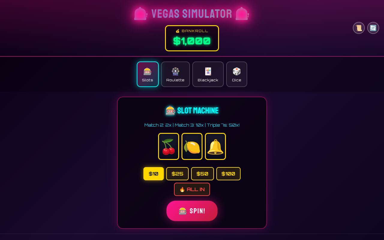 vegassim app