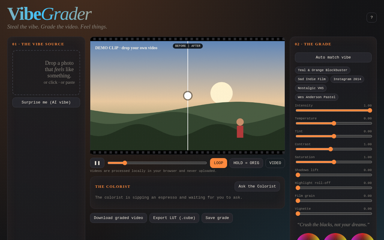 vibe-grader-browser-based app