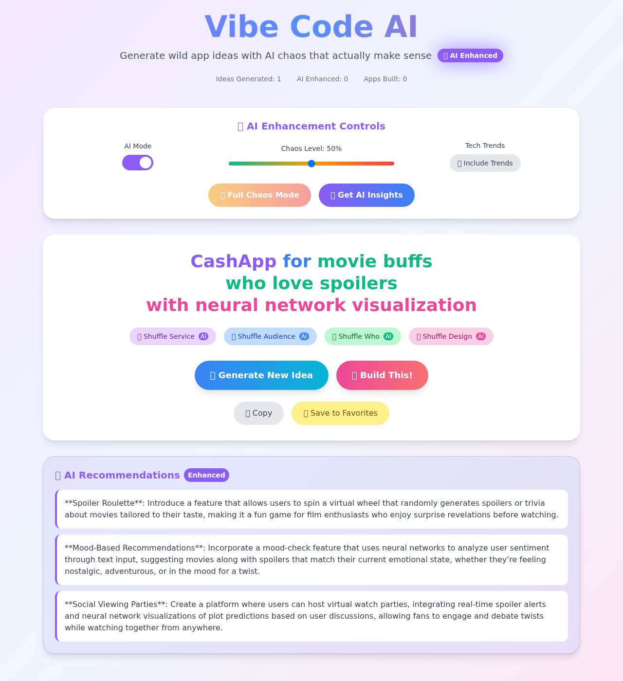 Vibe Code AI screenshot