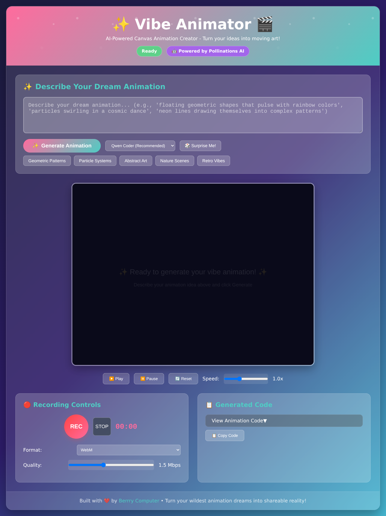 Vibe Animator screenshot
