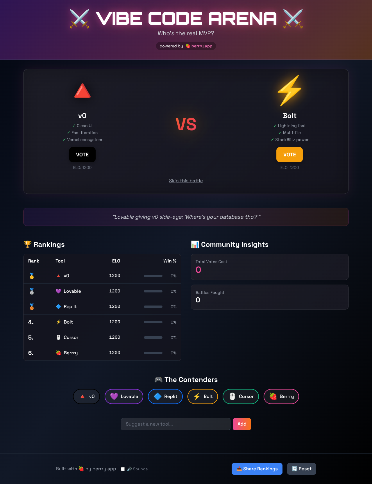 vibearena app