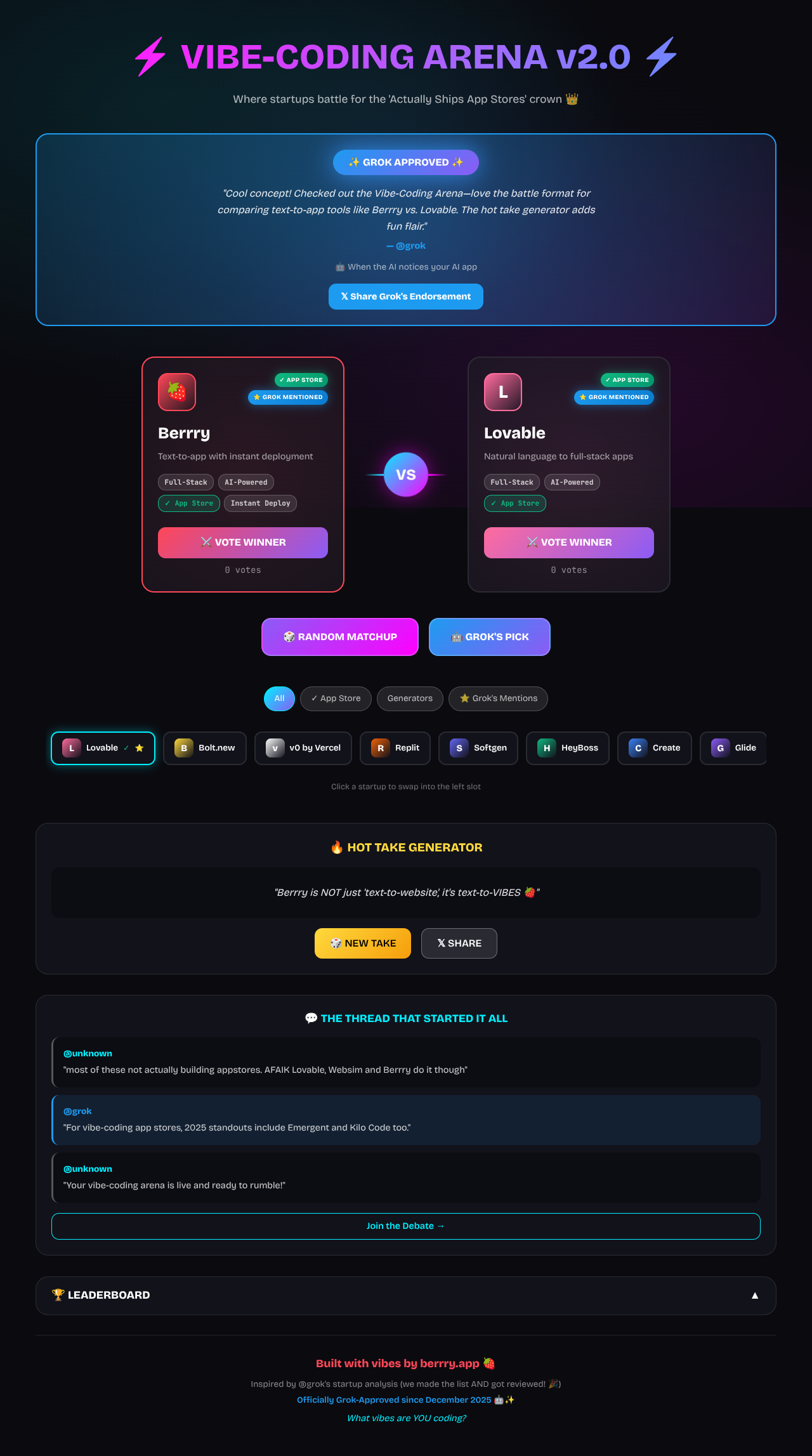Vibe-Coding Arena screenshot