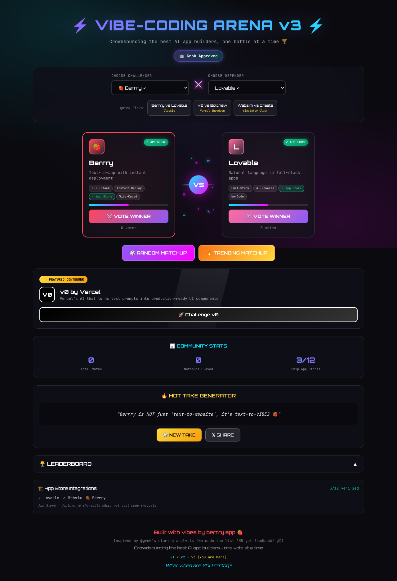 vibearena3 app