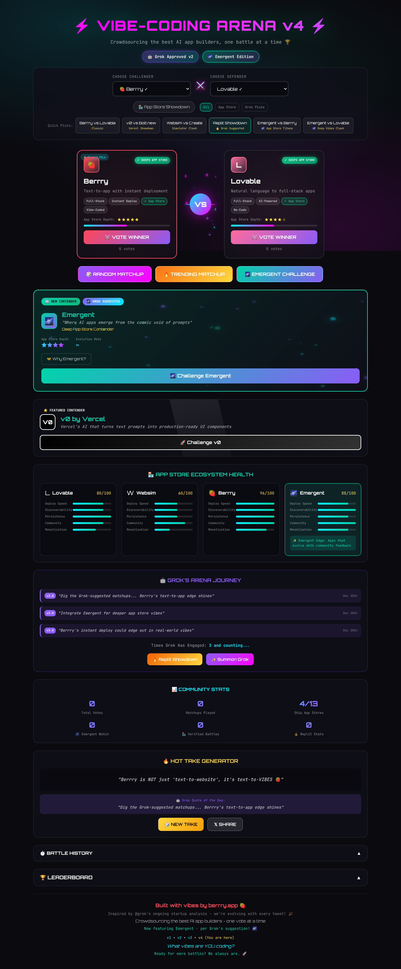 vibearena4 app