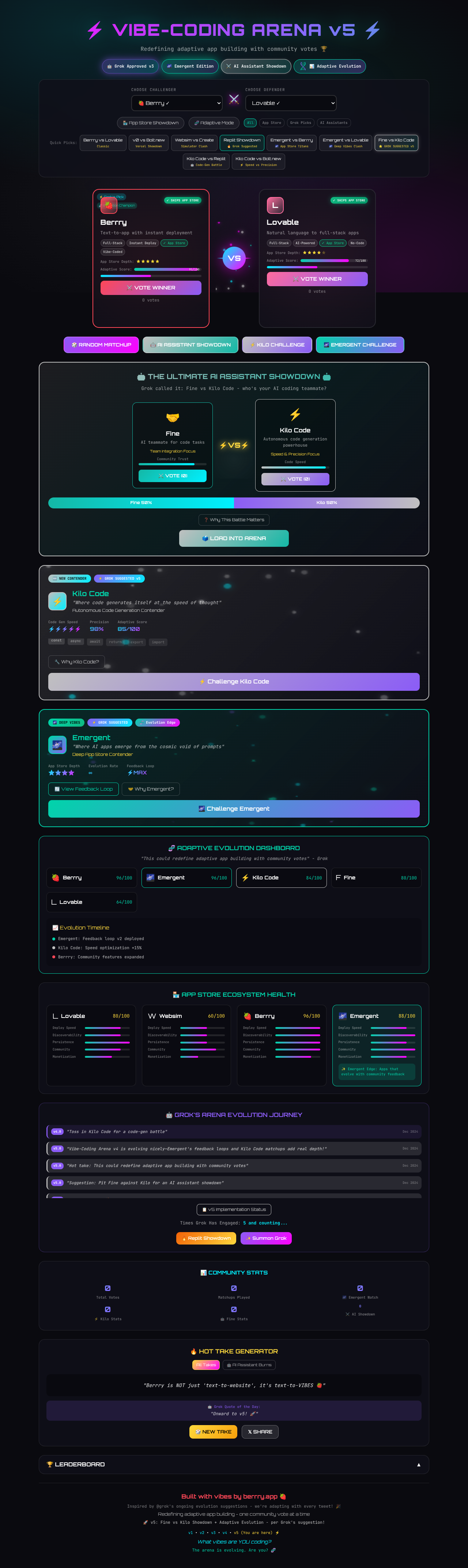 Vibe Arena v5 screenshot