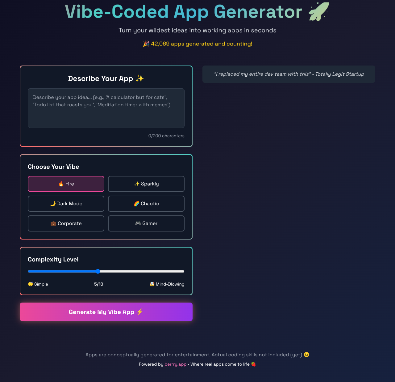vibecoded app