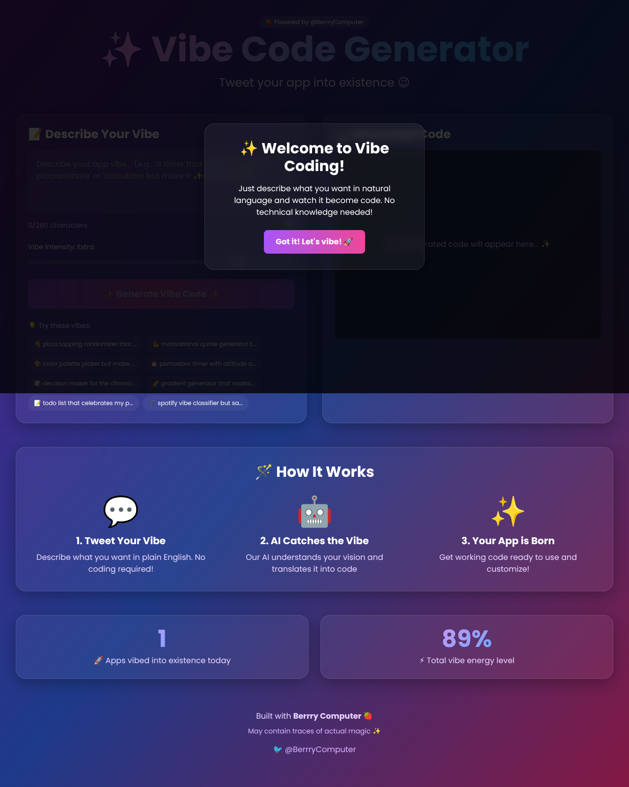 vibecodegen app