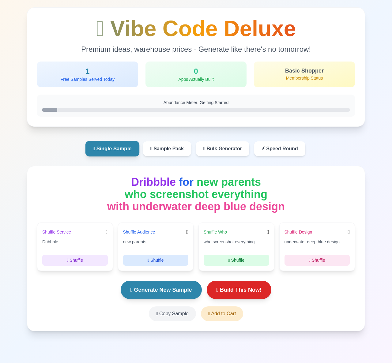 Vibe Code Deluxe screenshot