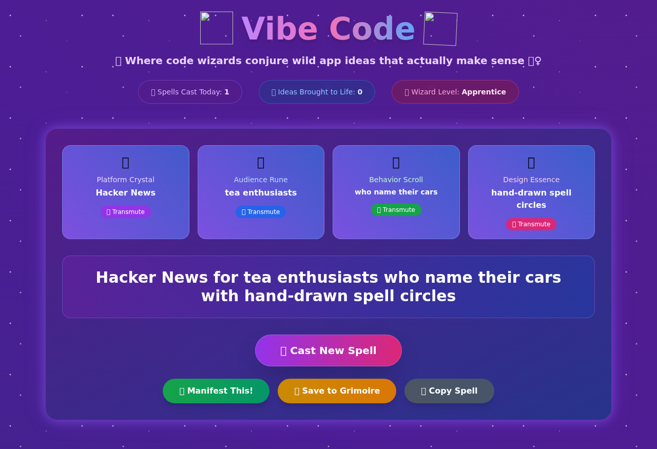 vibecodewizard app