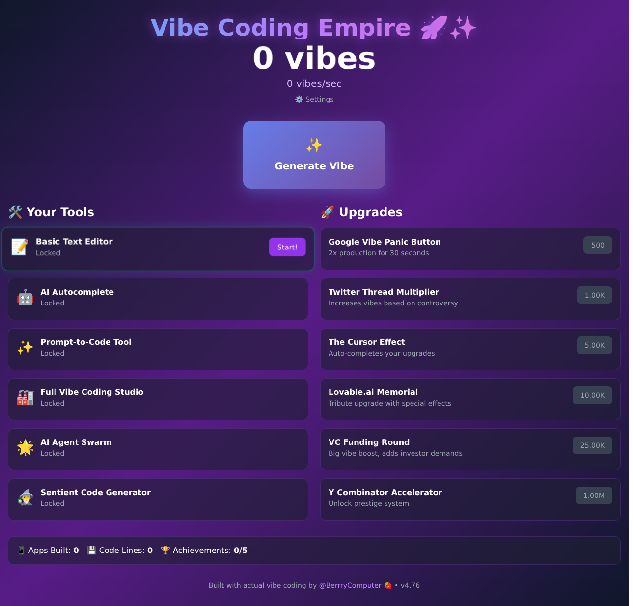 vibecodingempire app