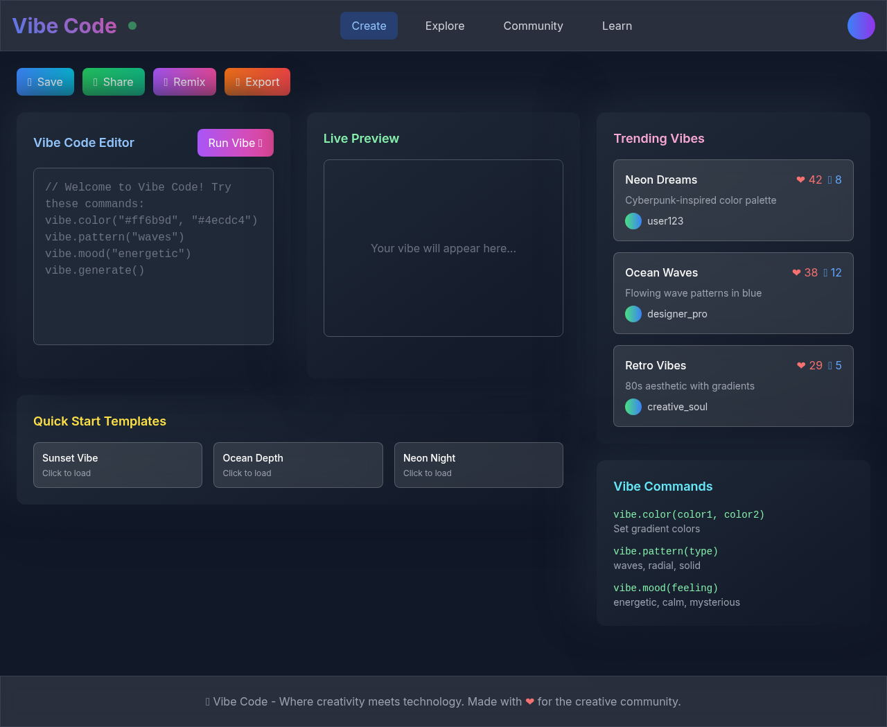 Vibe Lab screenshot