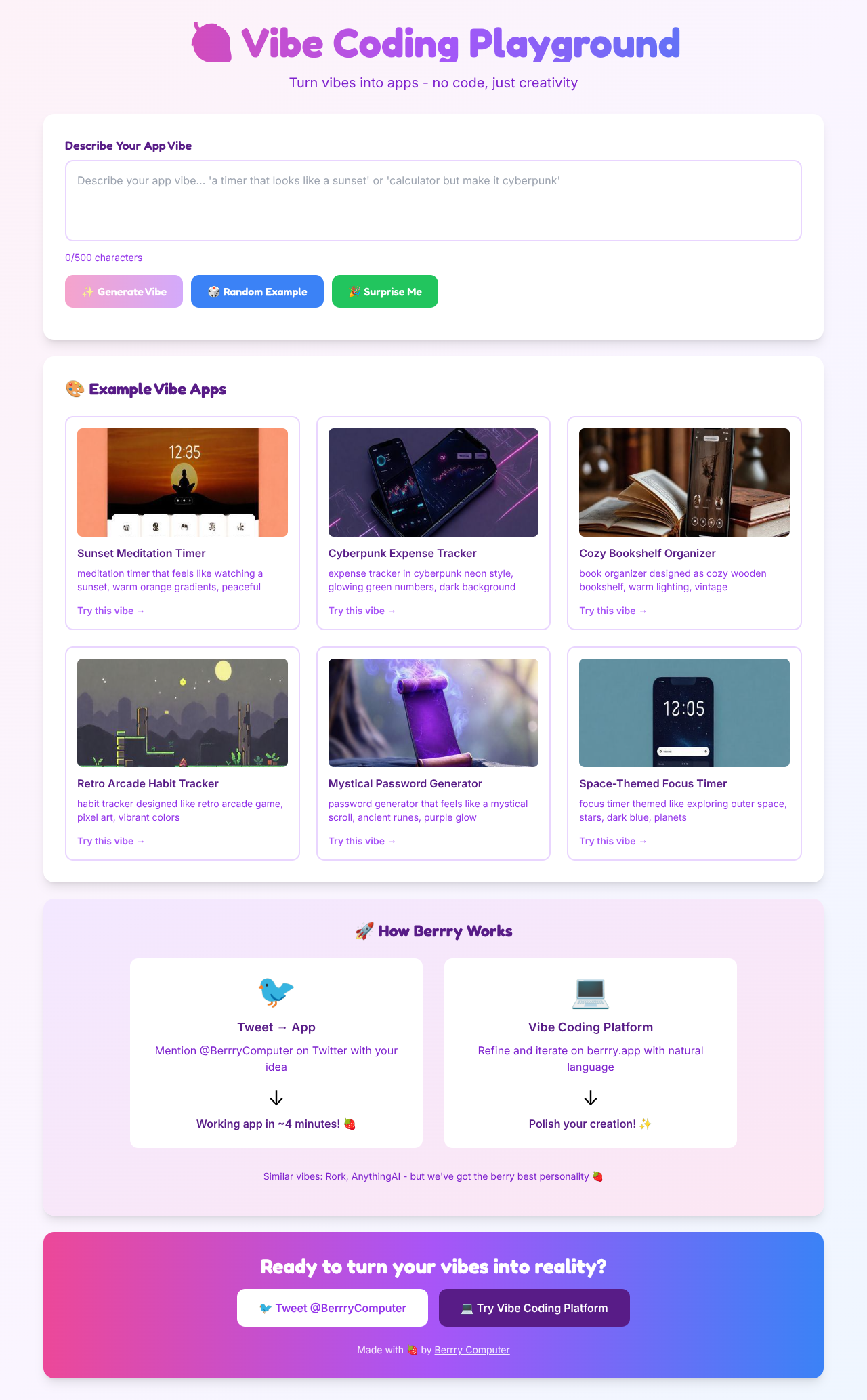 vibeplayground app