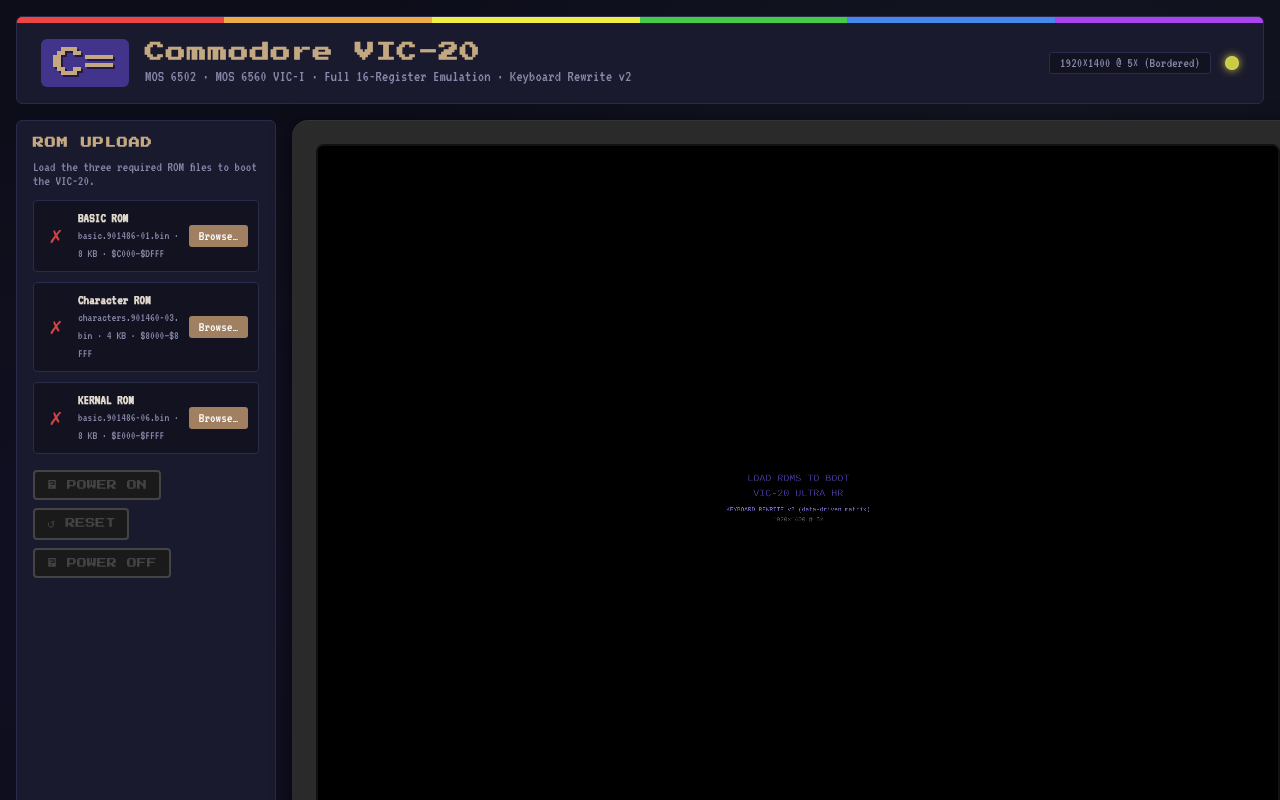 VIC-20 Emulator screenshot